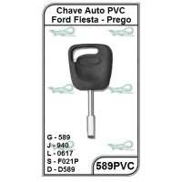 Chave Auto PVC Ford Fiesta - 589PVC - PACOTE COM 1 UNIDADES